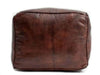 Moroccan Leather Pouf / Ottoman - Square - Brown - Sylia