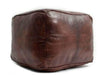 Moroccan Leather Pouf / Ottoman - Square - Brown - Sylia