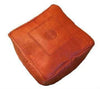 Moroccan Leather Pouf / Ottoman - Square - Lilya