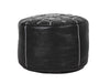 Moroccan Leather Tile Ottoman - Black and Silver