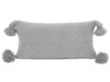 Moroccan PomPom Lumbar Pillow - Grey