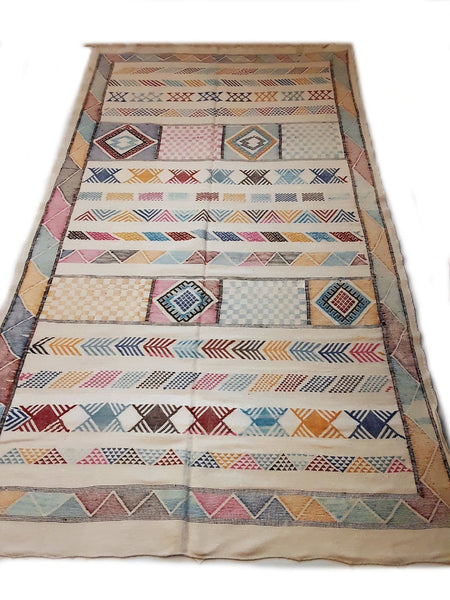 Moroccan Sabra Cactus Silk Rug - White - Yassmine - Moroccan Corridor