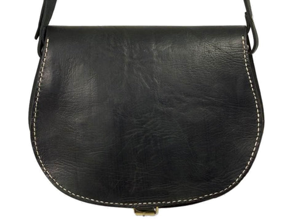 Morocco Gypsy Leather Bag - Hamsa Médaillon - Black - Moroccan Corridor