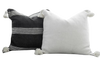 Moroccan Pom Pom Pillow - Square - Set of two Covers - Black Layali - White & Black