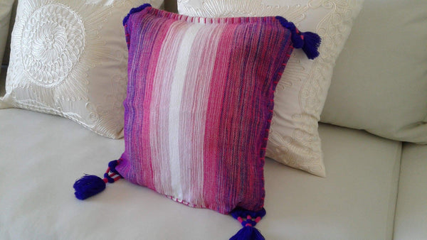 Pompom Cushion Cover | Maria - L - Handwoven Cushion Covers | Moroccan Corridor