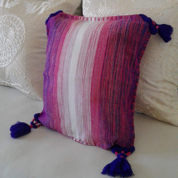 Pompom Cushion Cover | Maria - L - Handwoven Cushion Covers | Moroccan Corridor