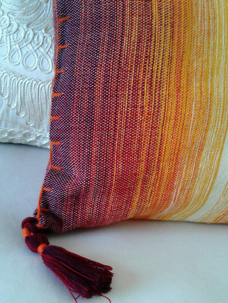 Pompom Cushion Cover | Sunrise - L - Handwoven Cushion Covers | Moroccan Corridor