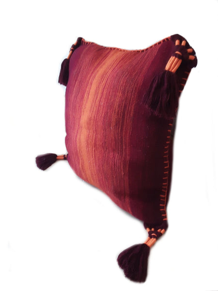 PomPom Cushion Cover from Chefchaouen - Sunset - Pom / Tassel Covers, Pillows | Moroccan Corridor®