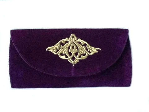 Purple Embroidered Velvet Bag - No_Amp | Moroccan Corridor