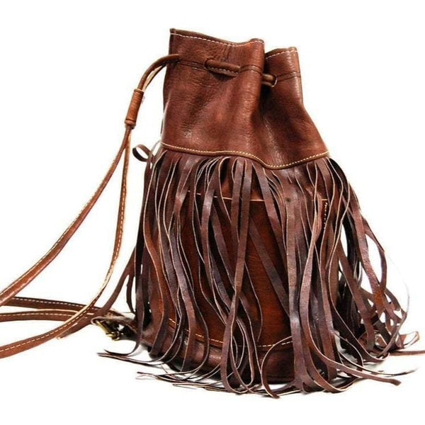 Rebel Leather Bag - Bucket Bag - Brown