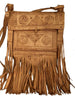 Rebel Leather Messenger/Crossbody Bag - Tan - Embossed - Camel - Moroccan Corridor