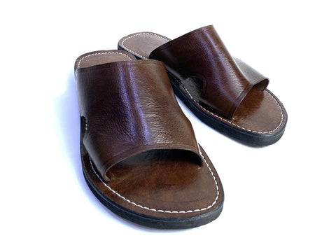 Mens Leather Sandal Brown Safar