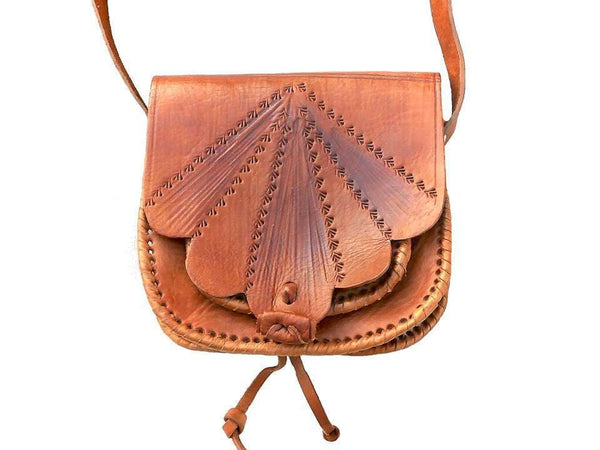 Scalloped Bag - Tan / Brown Caramel
